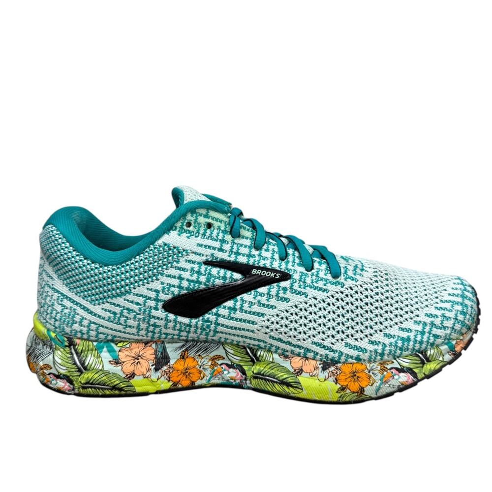 Brooks Revel 3 Womens 7.5 Running Shoes Hot Tropics Floral Tropical Teal White